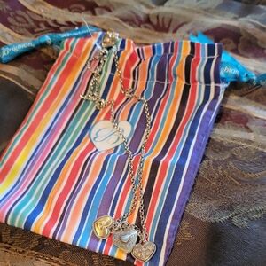 Brighton Toggle Silver Heart Charm Necklace Bagged Tagged Beautiful